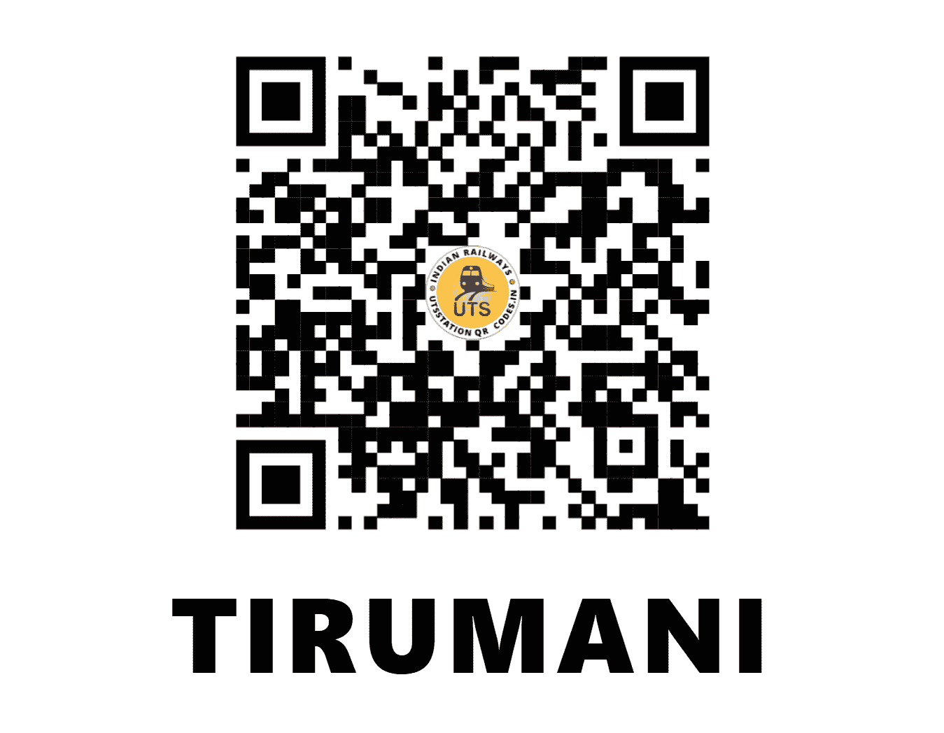 UTS QR Code for TIRUMANI - TRX (SR - TAMIL NADU)